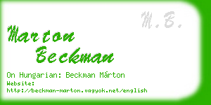 marton beckman business card