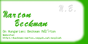 marton beckman business card